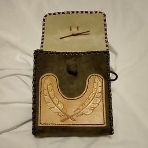 Hand made imported leather belt pouch